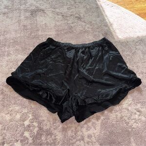 Pj Harlow Small Black Ruffle Pajama Shorts